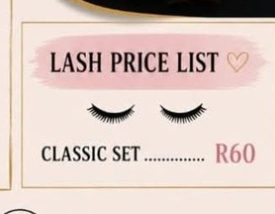 Classic lash set pricing artwork